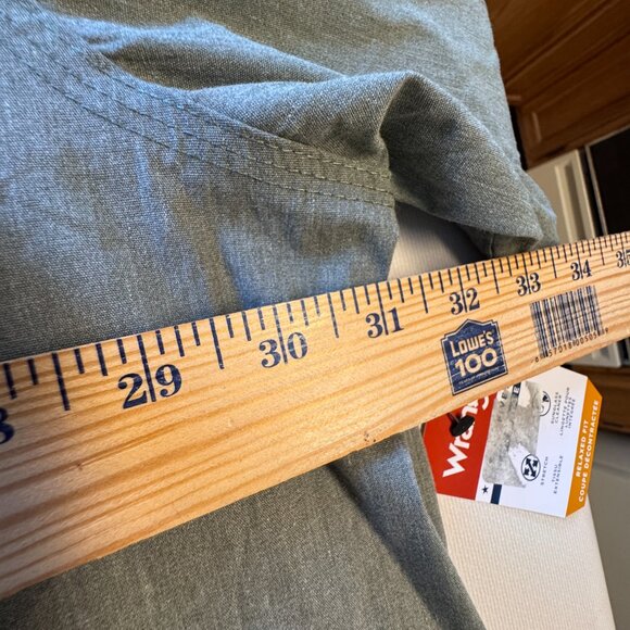 Wrangler Shirt Mens Size 4XL Oliver Heather Green Long Sleeve Western Ranch Work - Picture 7 of 10